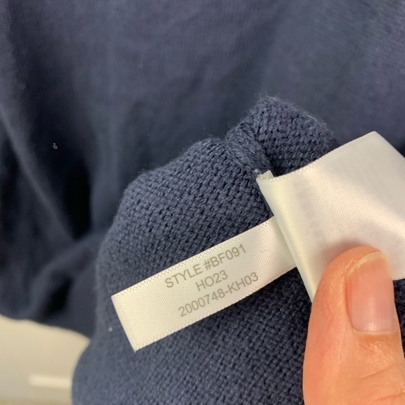 J Crew Factory Mens XL 100% Cotton half zip sweater Navy Blue Mock Neck - Picture 5 of 10